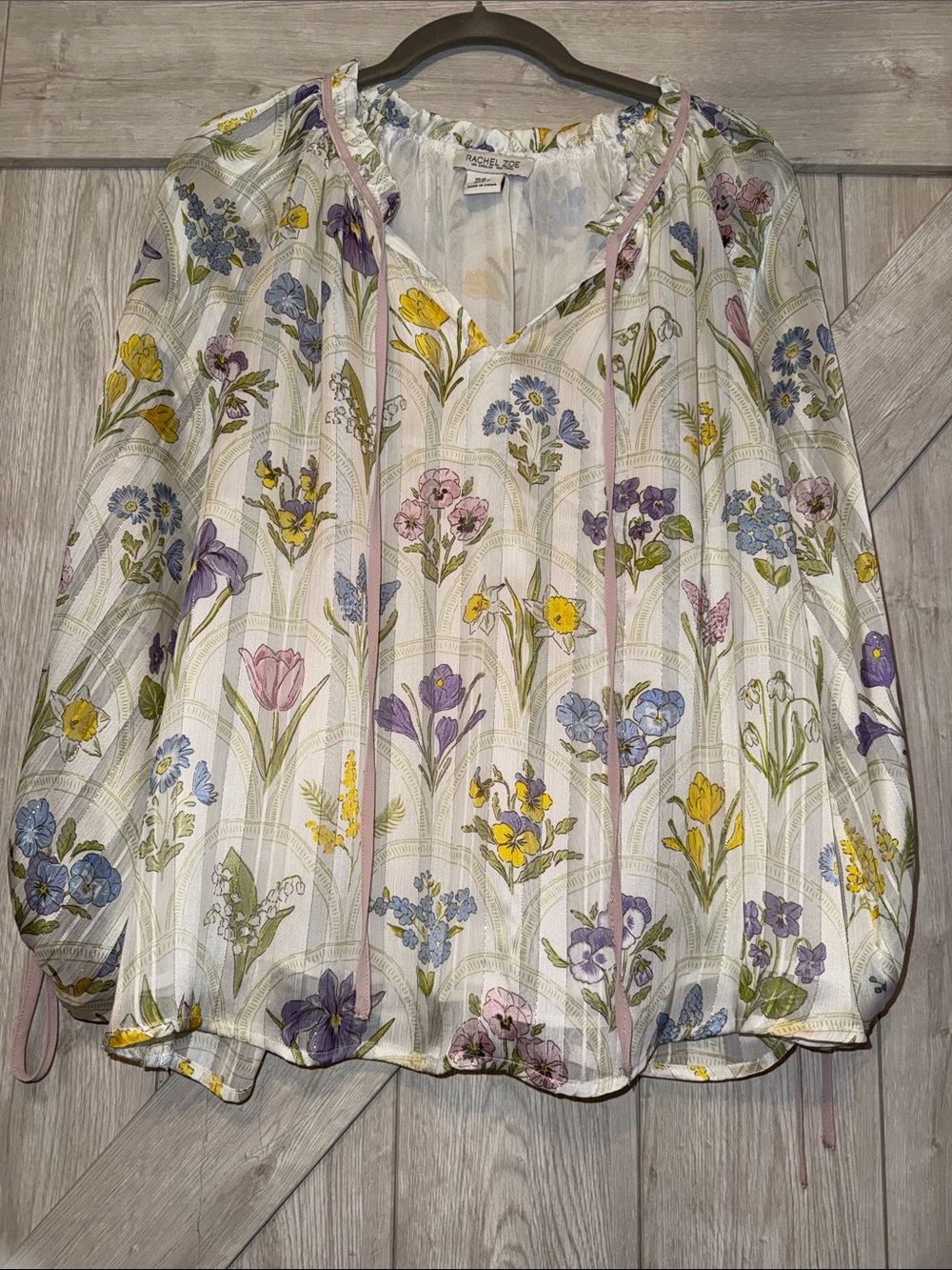 Rachel Zoe White Floral Blouse